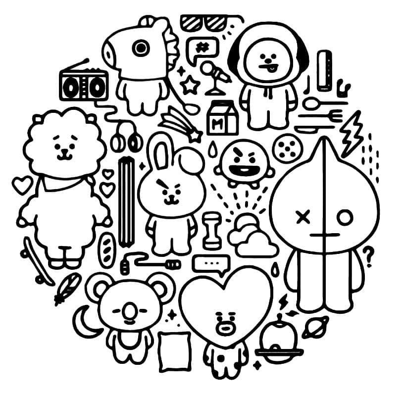 Bt21 маленькие рисунки фото