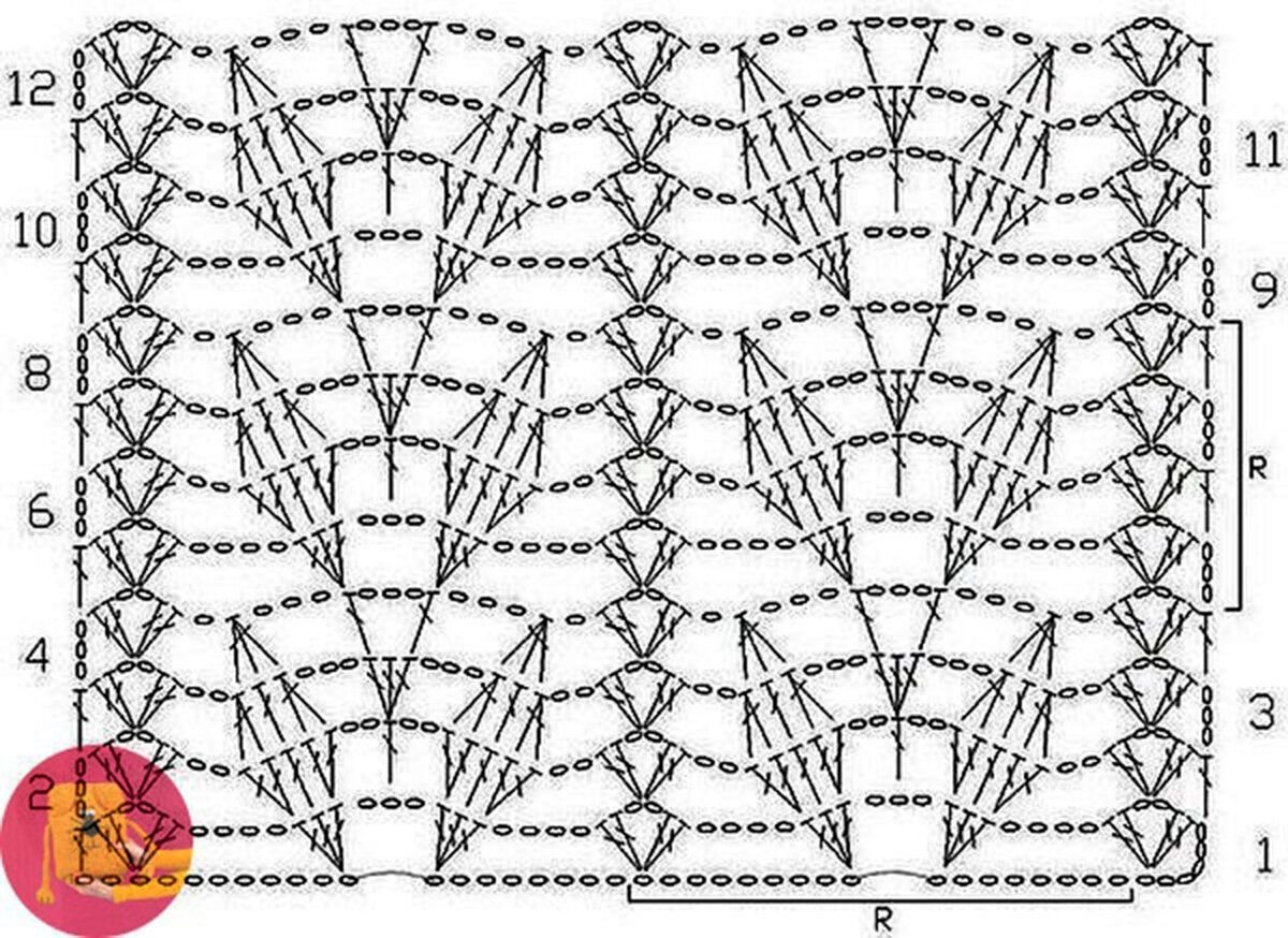 Ажурный простой рисунок крючком фото