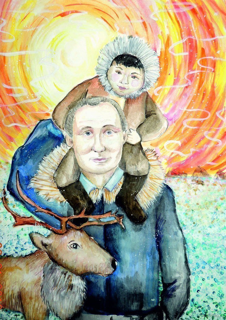 Детский рисунок путина фото