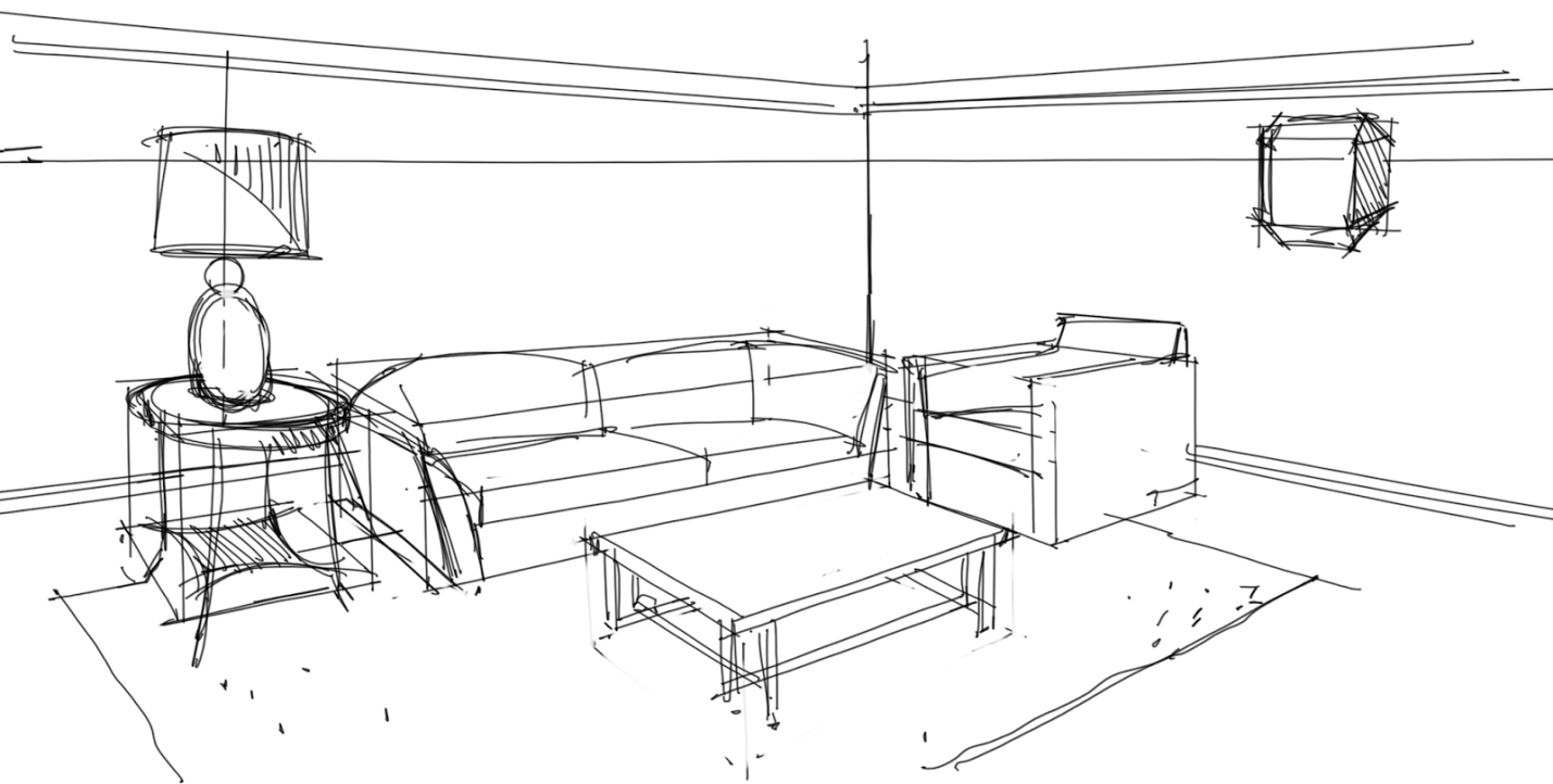 Как нарисовать интерьер фото