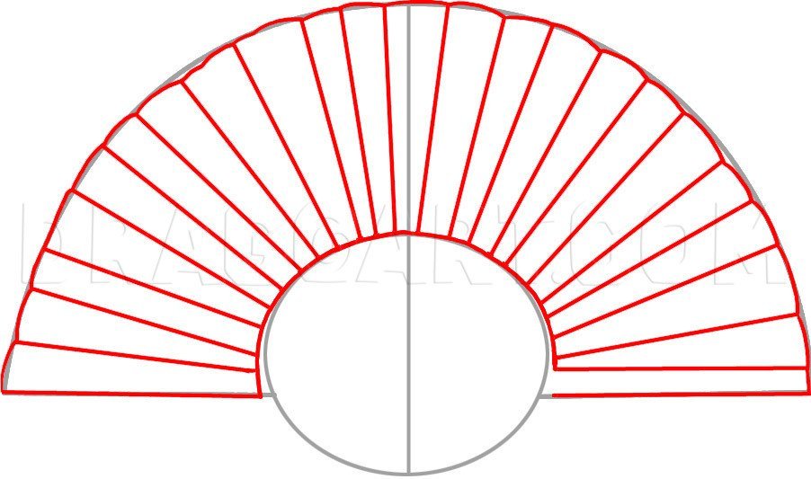 Как нарисовать веер фото