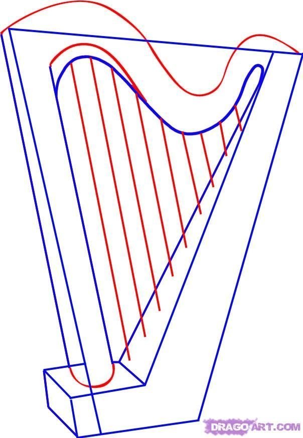 Легкий рисунок арфы карандашом фото