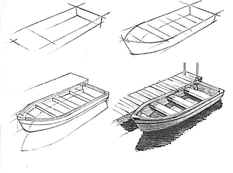 Лодка карандашом легкий рисунок фото