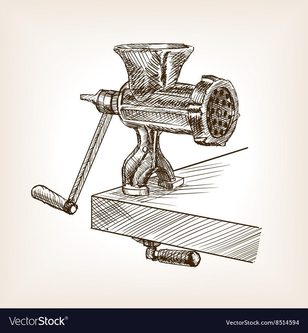 Мясорубка рисунок черно белый фото