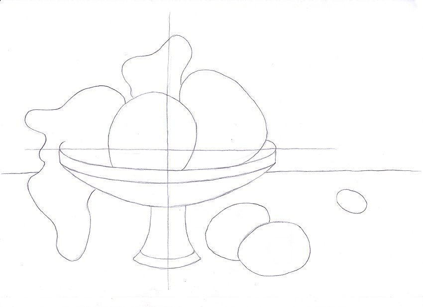Натюрморт рисунок легкий для детей карандашом фото