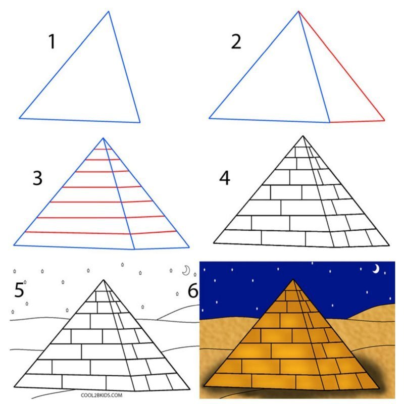 Пирамида рисунок карандашом фото