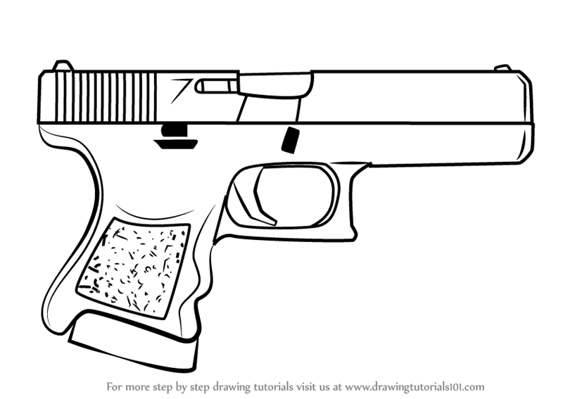 Пистолет рисунок легкий фото
