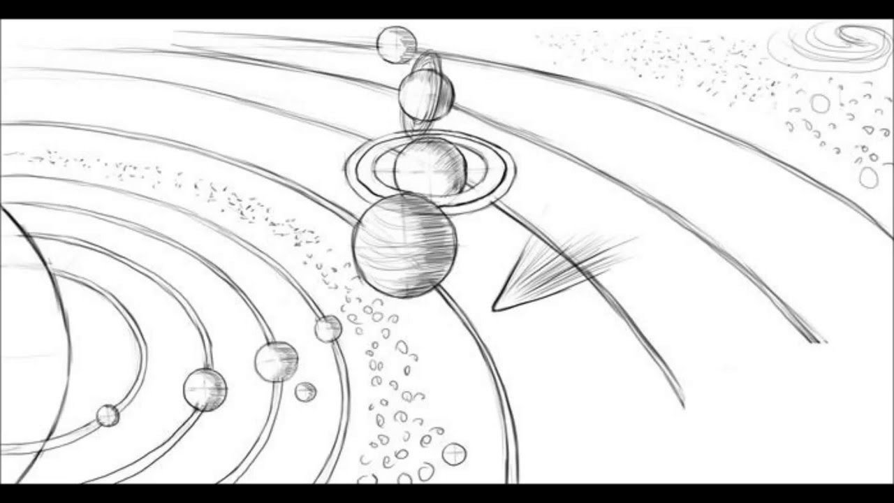 Планеты солнечной системы рисунок карандашом фото