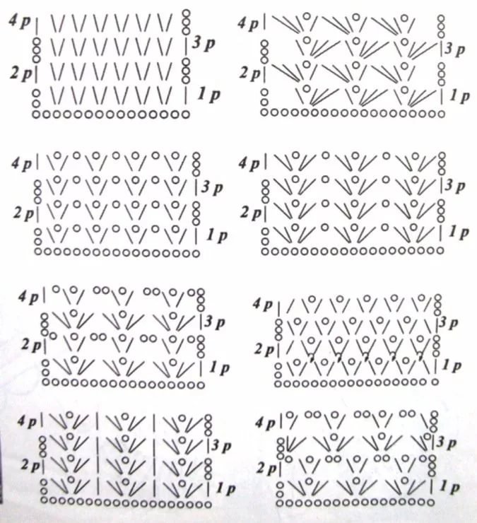 Простые рисунки вязания крючком со схемами фото