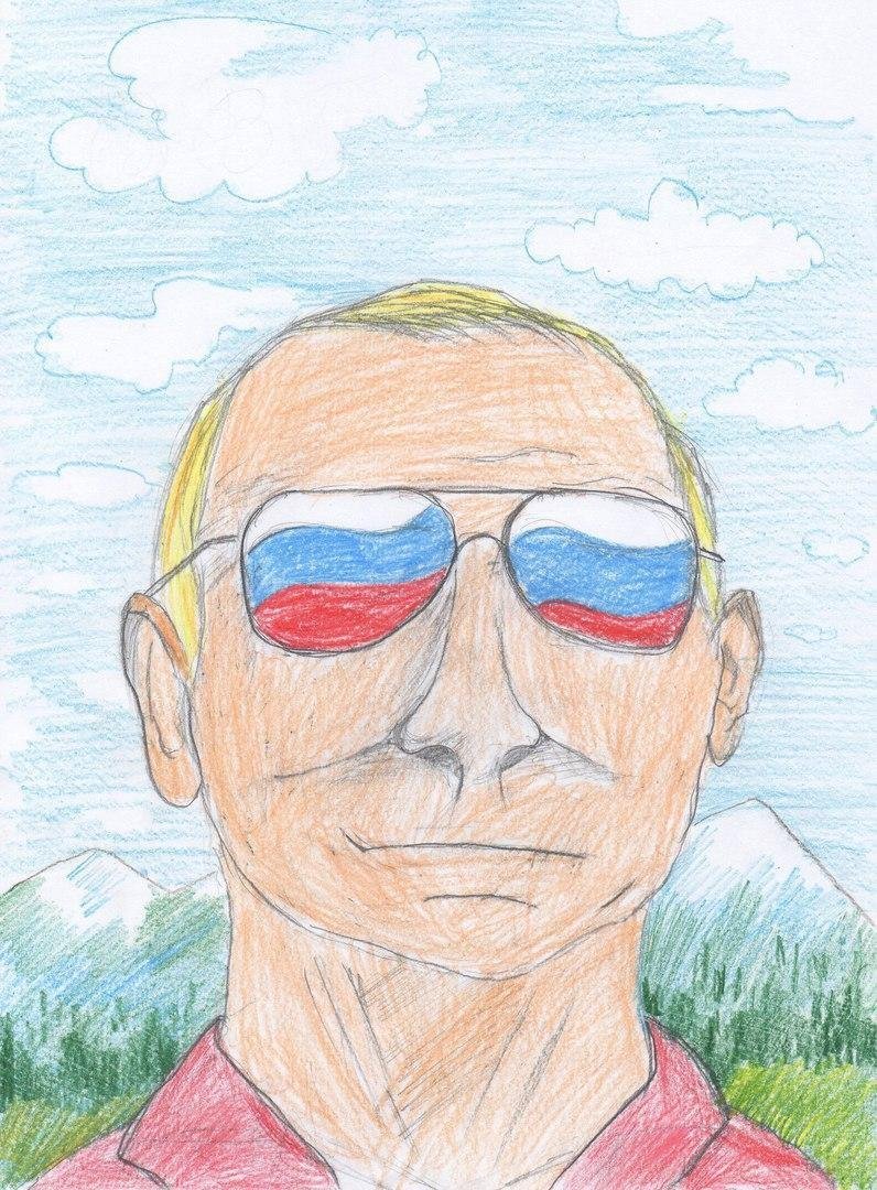 Путин рисунок легкий фото