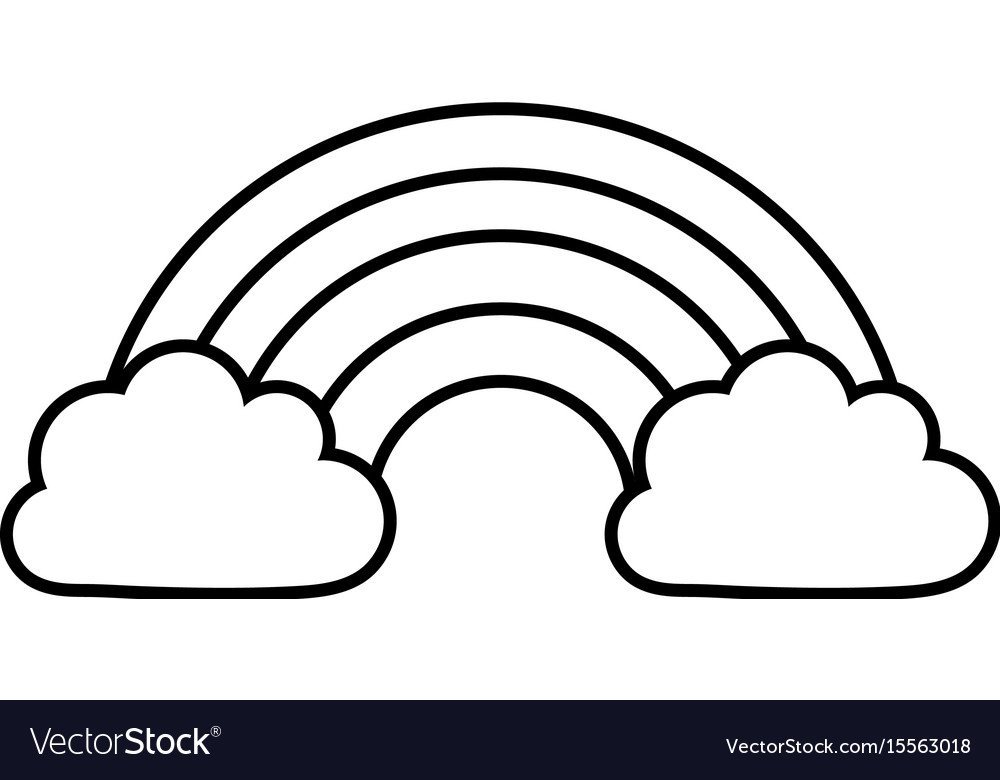 Радуга рисунок черно белый фото