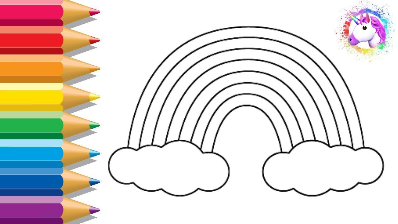 Радуга рисунок для детей карандашом фото