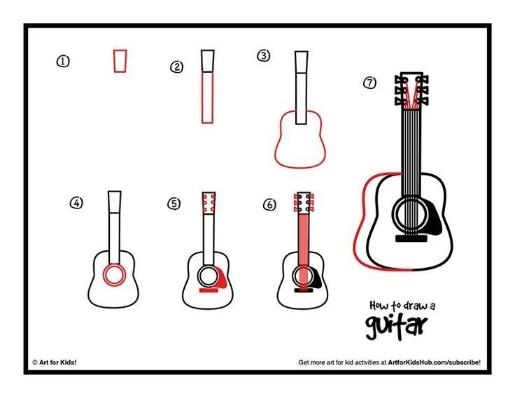 Рисунки на гитаре простые фото
