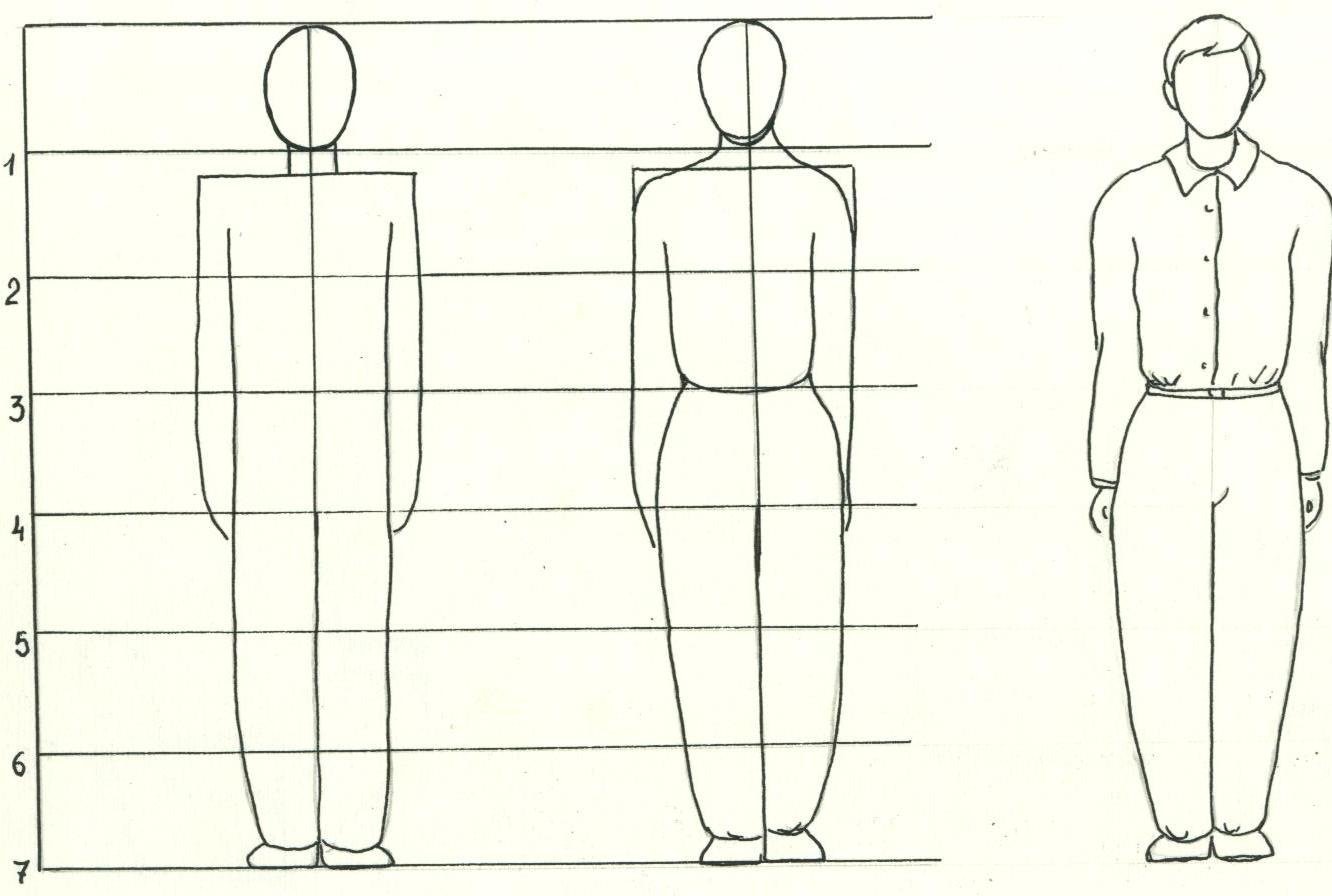 Рисунок человек во весь рост карандашом фото