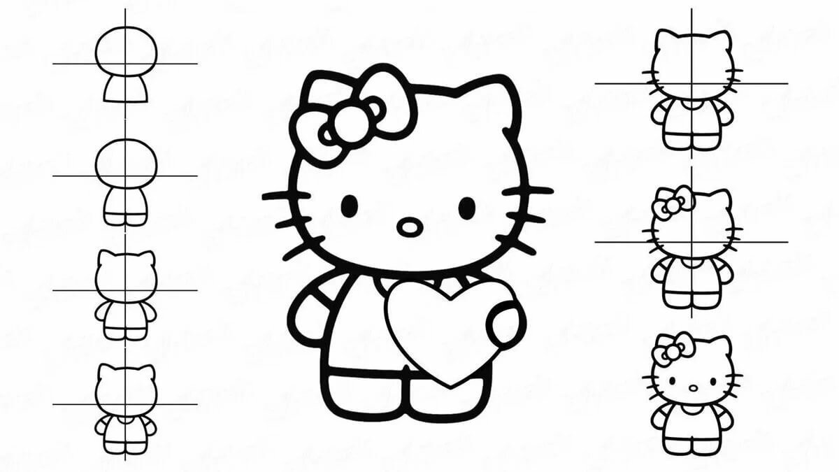 Рисунок hello kitty карандашом фото