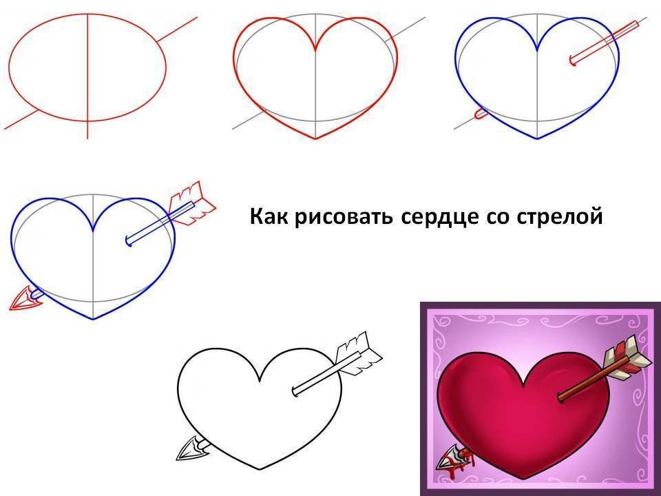 Рисунок карандашом сердце для детей фото