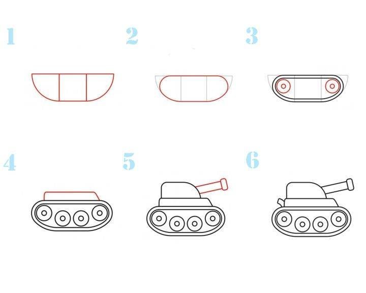Рисунок танка для детей простой фото
