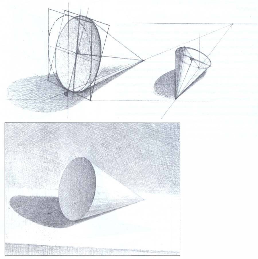 Рисунок цилиндра карандашом с тенью со штриховкой фото