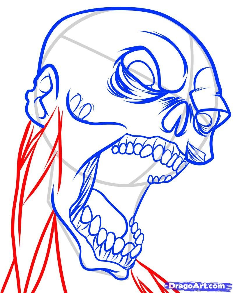 Рисунок зомби карандашом фото
