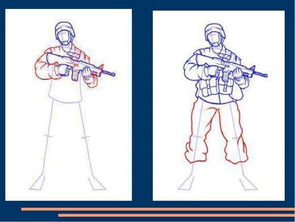 Солдат рисунок карандашом легкий для детей фото