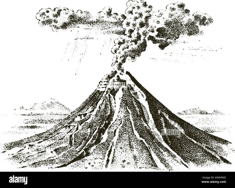Сложный вулкан рисунок фото